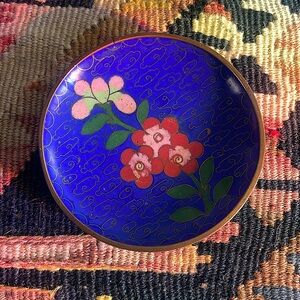 Vintage Chinese cloisonné decorative dish